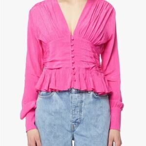 REMAIN Birger Christensen Rotate Tracy Blouse in Fushia
